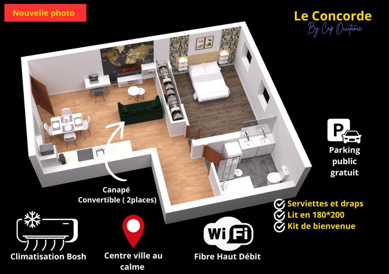 BramLe Concorde-Wifi-Clim-Parking-3Etoiles-Ockeysアパートメント エクステリア 写真